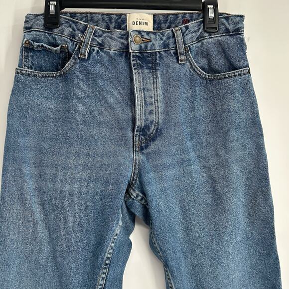 SEZANE Denim Brut Sexy Jeans Women 31 Medium Wash High Rise Straight Leg Button - Picture 2 of 12
